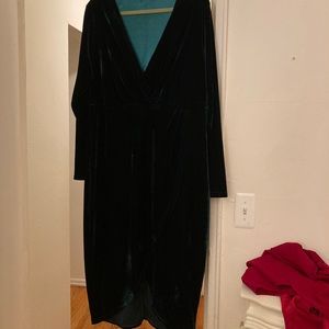 Green velvet dress